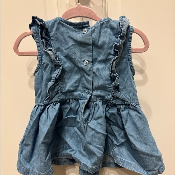 NWOT Okie Dokie 18M Girls Blue Jean Flutter Sleeve Short Sleeve Blouse - Picture 2 of 4